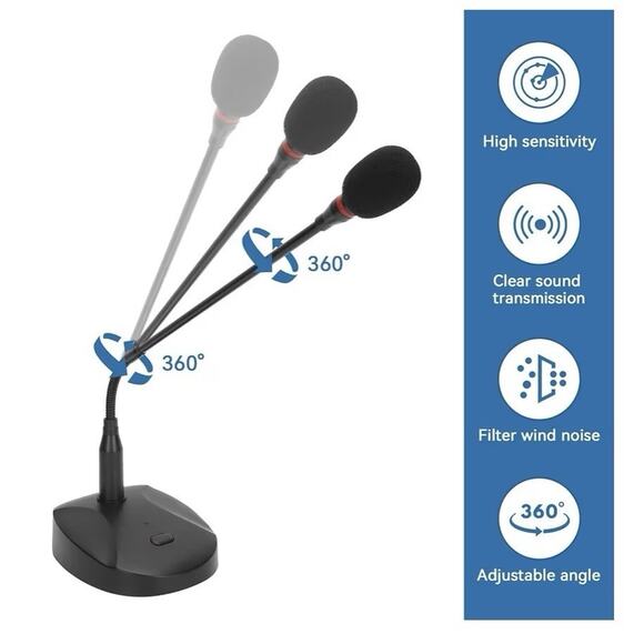 Cyrank USB Gooseneck Condenser Microphone Desktop PC XLR Voice Mic New - Picture 5 of 10